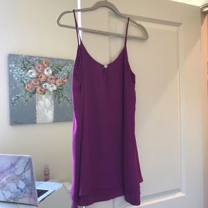 Purple spaghetti strap dress